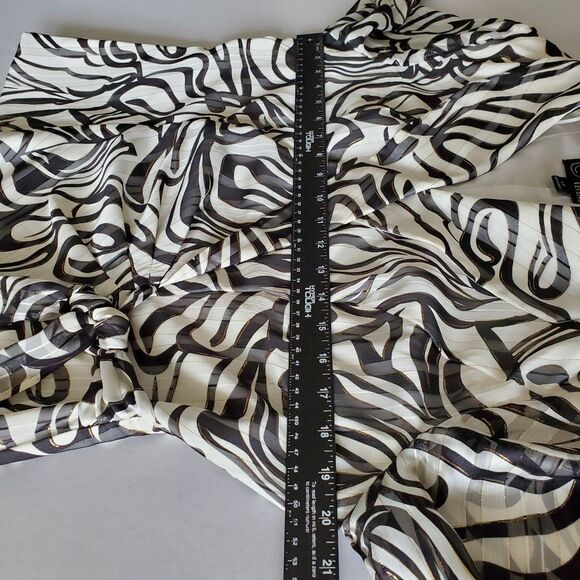 EUC Alex Evenings Shimmer Print Tie-Waist Wrap Blouse Sheer 3/4 Sleeve Sz LP - Picture 6 of 11